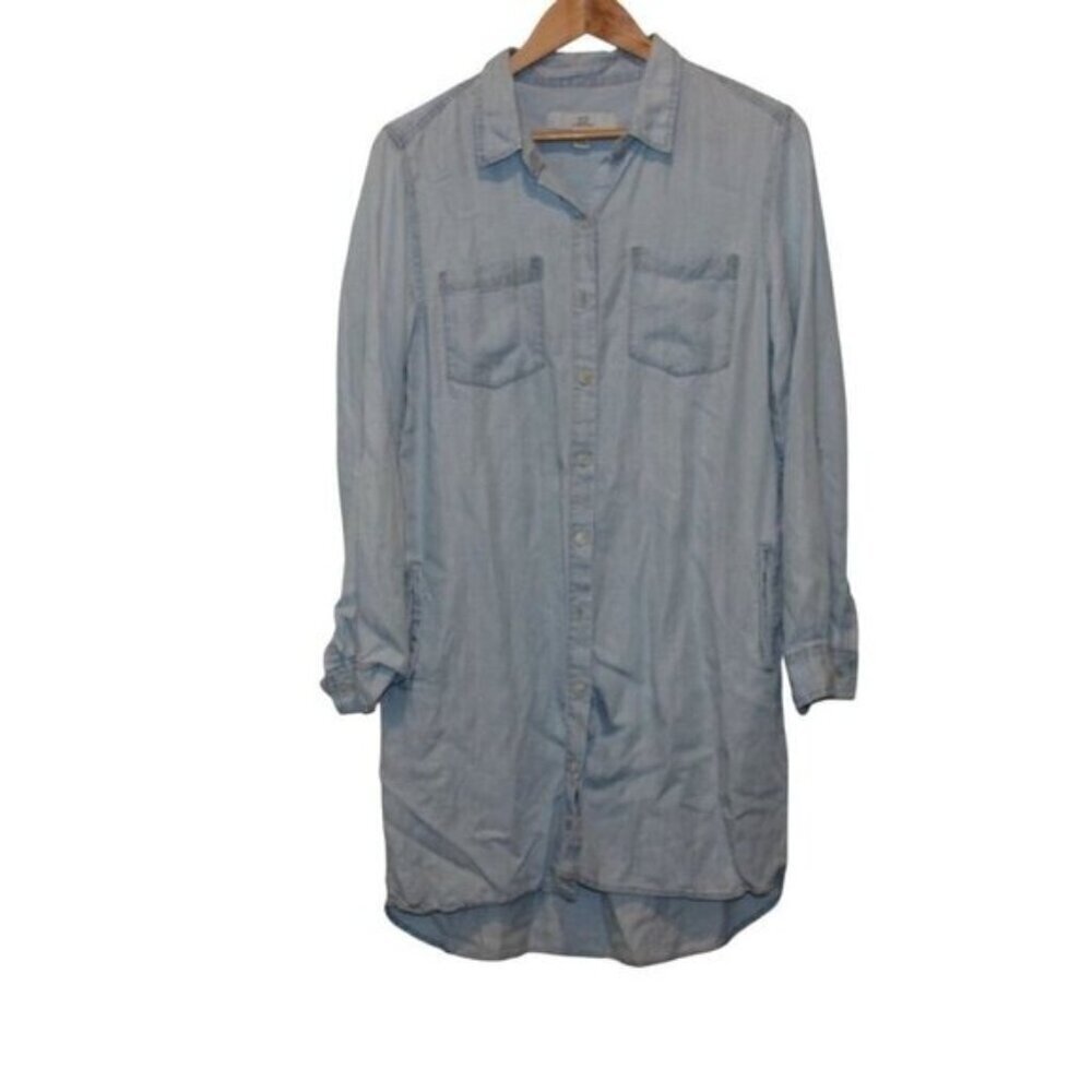 Anthropologie Thread & Supply Light Denim Button Down Dress Women size Small